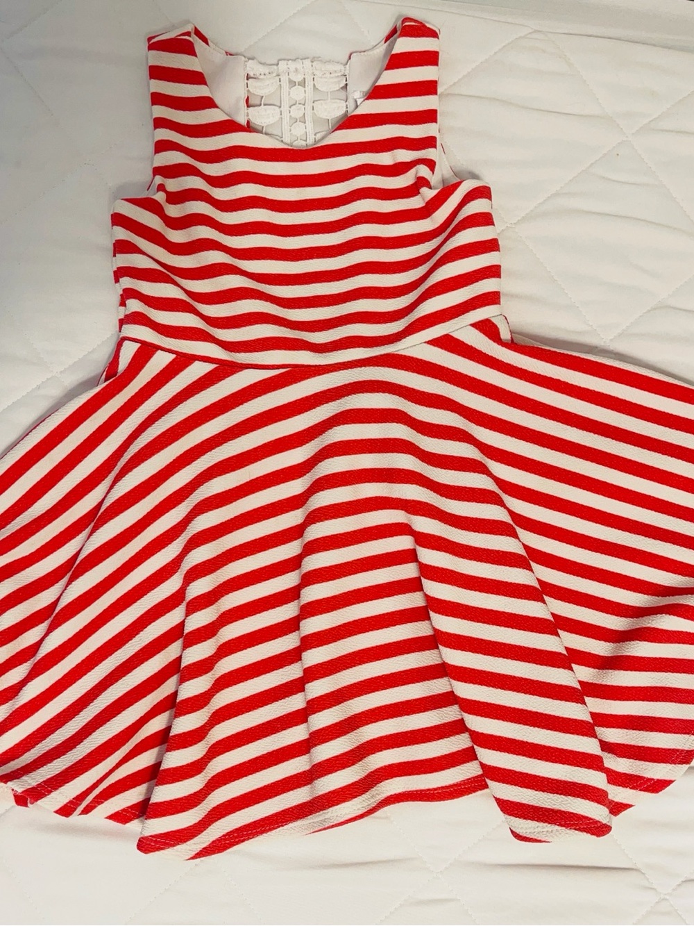Rare Editions Pink and White Striped Fit-and-Flare Dress 4T